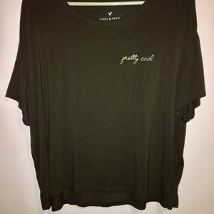 Gray embroidered crop top